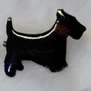 Vintage black Scotty dog pin